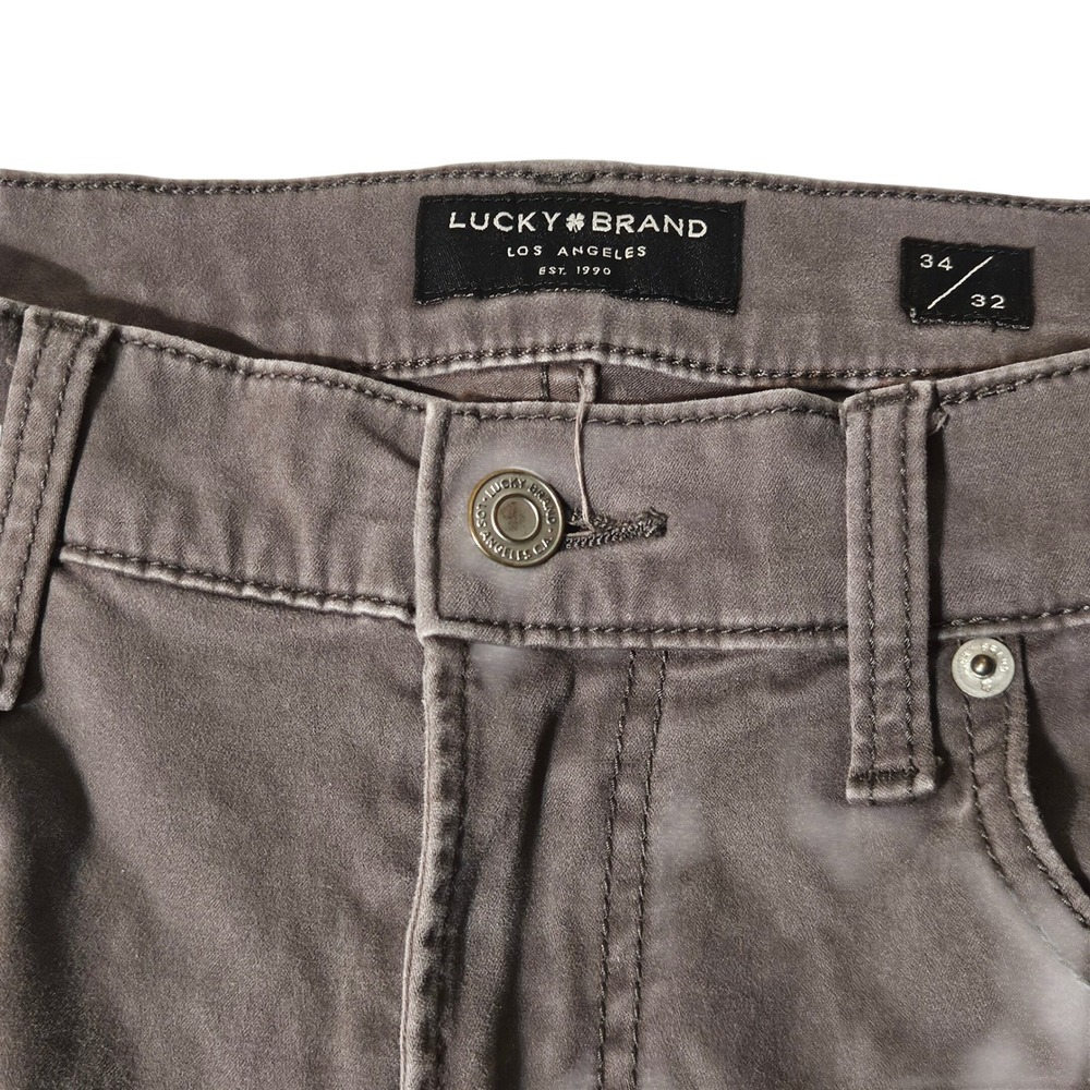 Lucky Brand 221 Slim Straight Leg Mens Pants 34x31 Sueded Finish